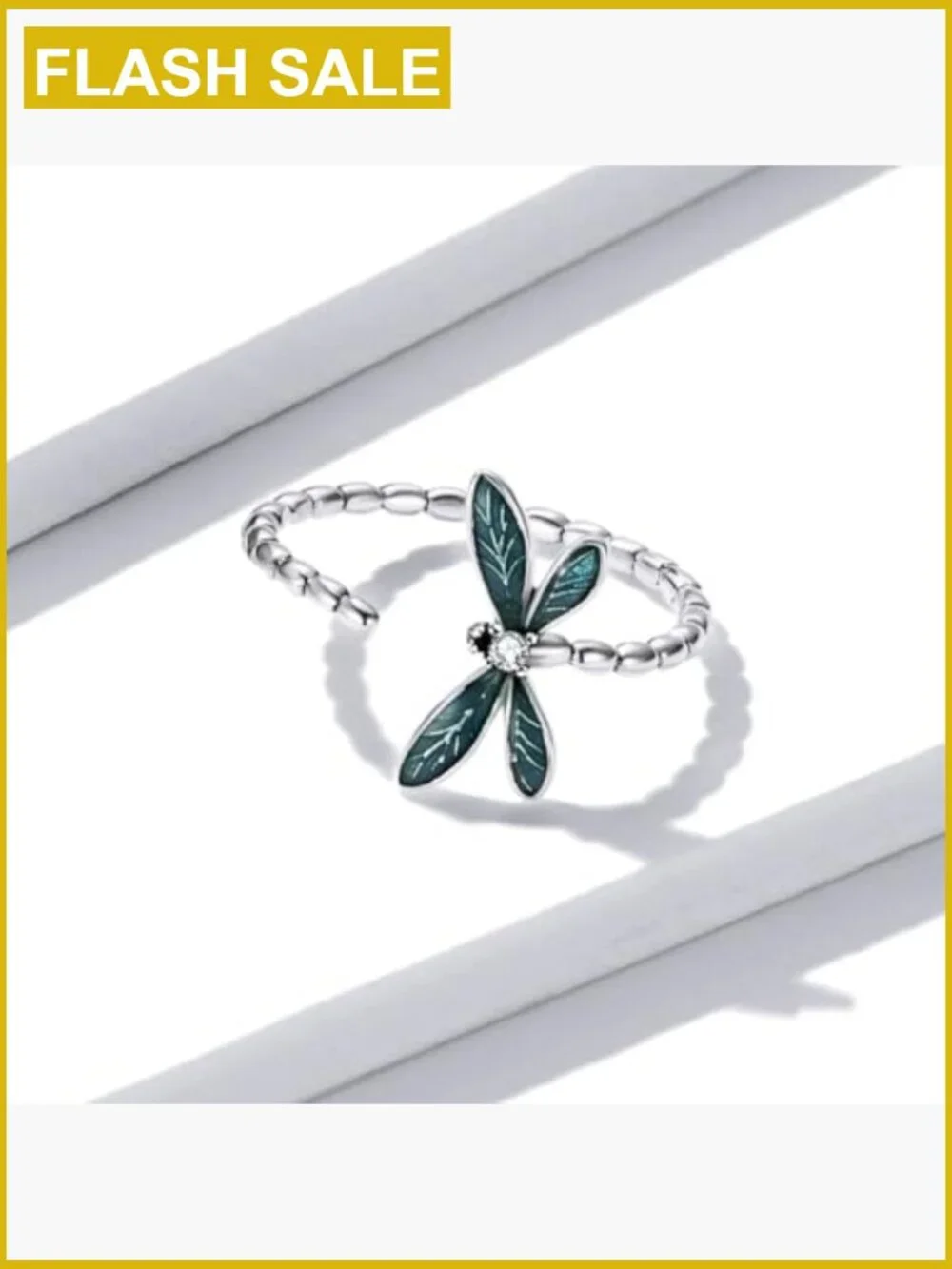 Adjustable 925 Sterling Silver Ring with Cubic Zirconia Gift for Women